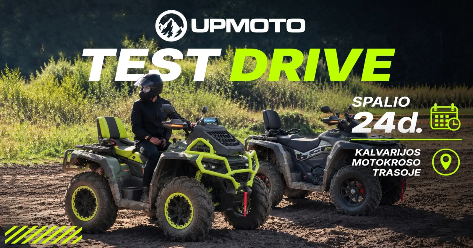 UPMOTO keturračių TEST DRIVE – naujų modelių pristatymas Kalvarijoje