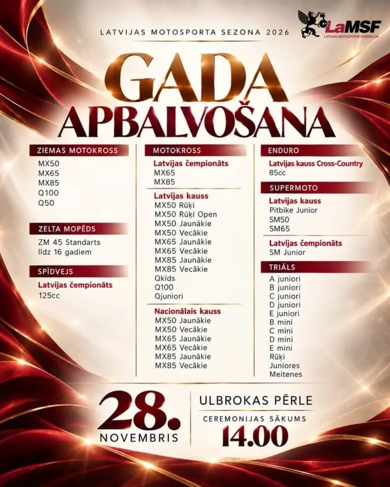 LaMSF Junioru gada apbalvošana 2026