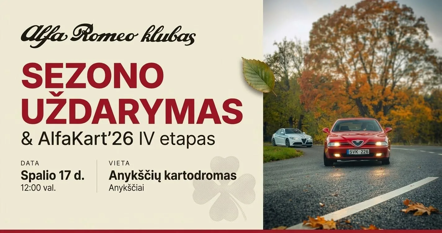 Alfa Romeo klubo sezono uždarymas ir AlfaKart’26 IV etapas