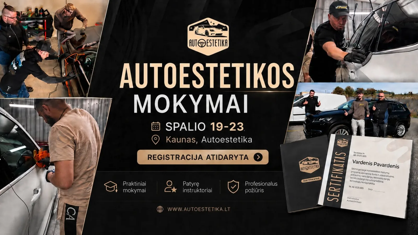 Praktiniai automobilių poliravimo ir nano dangų mokymai Kaune | Spalio 19–23 d.