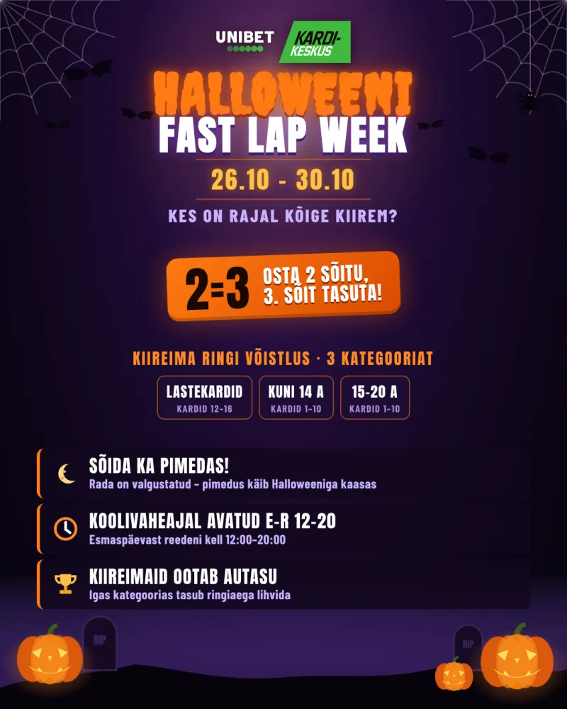 Halloweeni Fast Lap Week 2026 – Unibet Kardikeskus