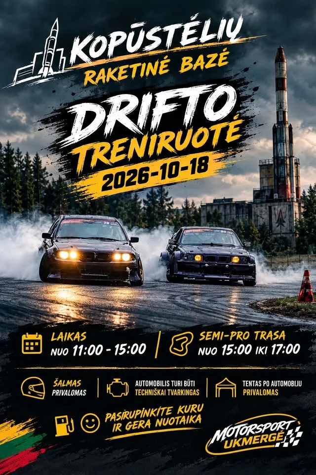Drifto treniruotė Kopūstėliuose – 2026-10-18