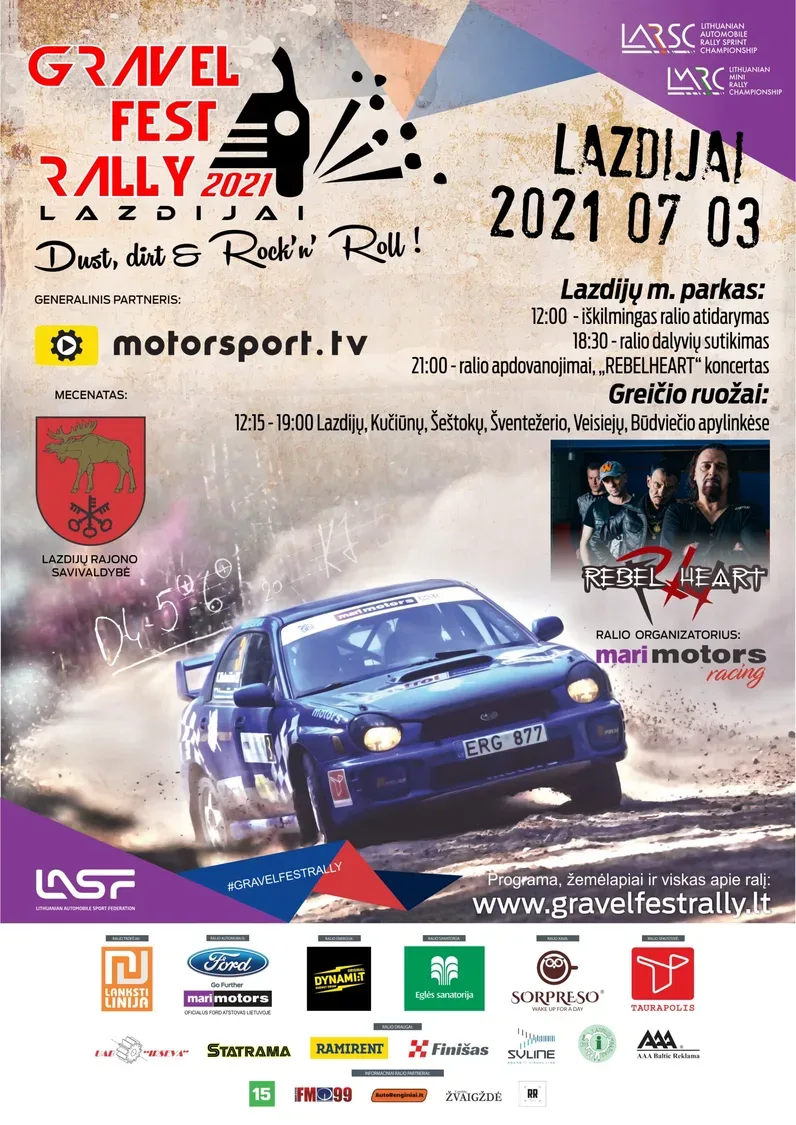 Besipildančiame „Gravel Fest Rally - Lazdijai“ dalyvių sąraše – žinomos pavardės ir WRC automobilis