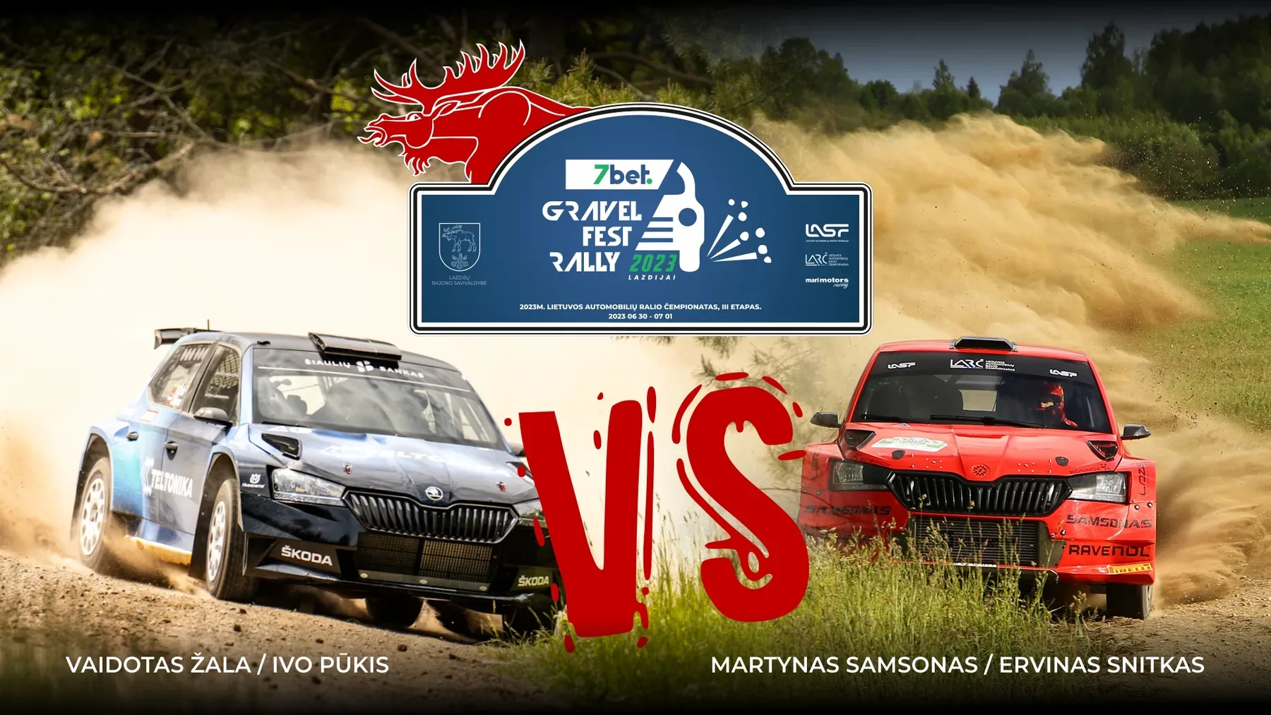„7bet Gravel Fest Rally - Lazdijai“: Vaidoto Žalos ir Martyno Samsono akistata