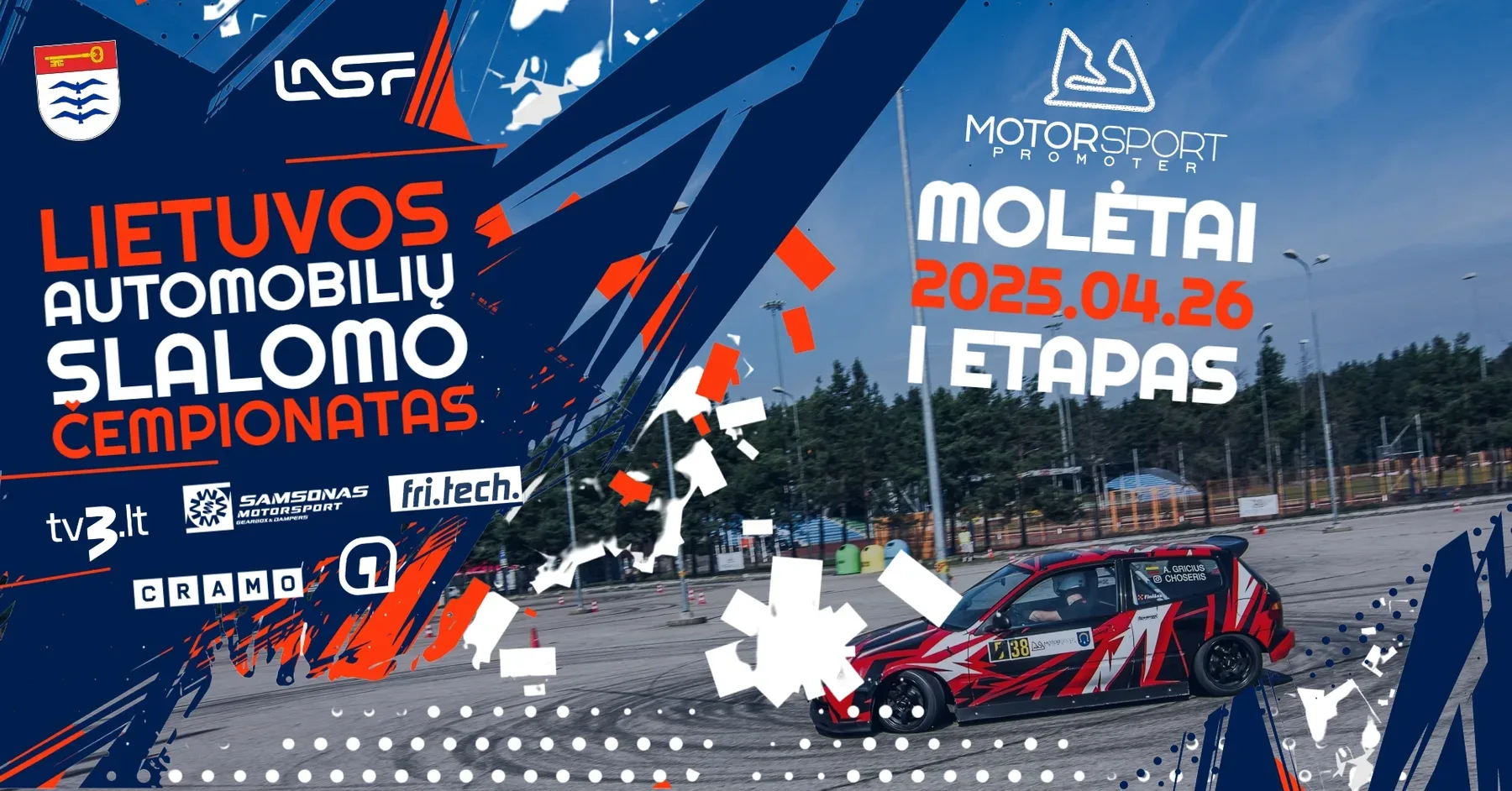 Molėtai taps 2025m. Lietuvos automobilių slalomo čempionato atidarymo centru